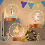 Personalized Multi-Pattern Acrylic Easter LED Night Light with Name Daily Use Easter Gift for Girls Boys