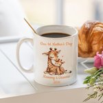 Personalized Our 1st Mother's Day Cute Animal Ceramic Mug with Name and Year First Mother's Day Gift for Mom