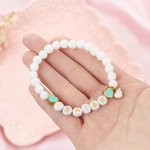 Bracelet élastique en perles avec un coeur personnalisé Anniversaire Amitié Cadeau de Pâques pour les tout-petits Filles Femmes