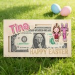 Porte-monnaie en bois à pince personnalisé avec nom et initiale Utilisation quotidienne Cadeau de Pâques pour les enfants
