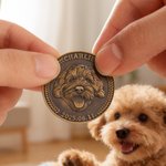 Personalized Pet Photo Memorial Coin with Name and Date Birthday Memorial Day Gift for Pet Owner Friend