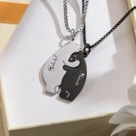 Collares personalizados de metal con oso polar grabado con nombre lindo regalo de San Valentín para parejas