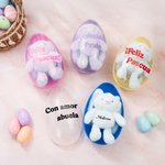 Llavero personalizado de peluche elástico con nombre y huevo gigante de pascua rellenable regalo de fiesta y búsqueda de huevos para niños