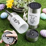 Personalized Cartoon Bunny Solar Garden Light with Name and Blessing Message Garden Decoration Easter Gift for Kids Family