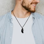 Collares personalizados de metal con oso polar grabado con nombre lindo regalo de San Valentín para parejas