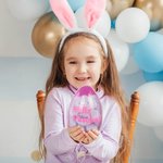 Llavero personalizado de peluche elástico con nombre y huevo gigante de pascua rellenable regalo de fiesta y búsqueda de huevos para niños