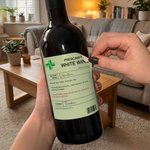 Personalized Funny Prescription Design Set of 2 Waterproof Wine Stickers with Name Birthday Anniversary Gift for Couple