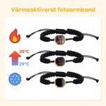 Personlig flätad armband med dold värmeaktiverad bild justerbar med graverad text födelsedags valentine och årsdagspresent
