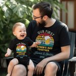 Bottiglia di birra personalizzata Padre e figlia Figlio Set Nome Anno Miglior papà T-shirt Il nostro primo regalo per la festa del papà