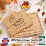 Personalized Engraved Name Sourdough Handmade with Love Charcuterie Cutting Board with Juice Groove Kitchen Decor Made in USA Birthday Gift for Bakers