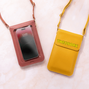 Personalised Portable PU Leather Crossbody Bag with Name and Touch Screen Window Daily Use Travel Birthday Gift for Women