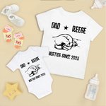 Personalized Fist Matching Set Shirt Besties Since Year Father and Baby Father's Day Gift New Dad Gift Cotton Shirt