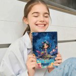 Personalized Fantasy Mermaid A5 Spiral Notebook with Name and Lined Pages Birthday Back to School Gift for Kids Students