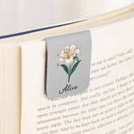 Personalized Birth Flower Multicolor Magnetic Bookmark Clip with Name Reading Club Birthday Gift for Book Lovers Bookworms