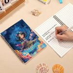 Personalized Fantasy Mermaid A5 Spiral Notebook with Name and Lined Pages Birthday Back to School Gift for Kids Students