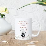 Personalised Happy First Mother's Day 11oz Ceramic Coffee Mug and Coaster Set with Animals Hug Design Mother's Day Gift for Grandma Mom