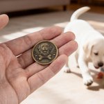 Personalized Paw Print Bone 3D Pet Photo Retro Memorial Coin with Name and Transparent Storage Case Pet Remembrance Gift for Pet Owner Pet Lover