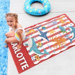 Personalized Ocean Creature Sea Turtle Oversized Quick Dry Beach Towel with Name Beach Accessories Birthday Gift for Friends Family