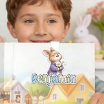 Personalised Daisy Bunny Magnetic Bookmark Clip with Name Easter Birthday Gift for Kids Bookworms