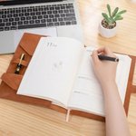 Personalized Mother of Pearl Effect Birth Flower PU Leather A5 Sketchbook Notebook Cover Daily Use Outdoor Sketching Gift for Artists Painters