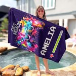 Gepersonaliseerde Multicolor Graffiti Gamepad Zachte Sneldrogende Strandhanddoek met Naam Travel Essentieel Zomer Vakantie Verjaardagscadeau voor Game Lovers