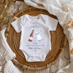 T-shirt Onesie pour Bébé 100% Coton Personnalisé avec Nom Cadeau de Fête des Pères pour Nouveau-né Nouveau Papa