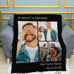 Personalisierte 1-6 Fotos Collage weiche warme Decke mit Namen Datum und Text Multicolor verfügbar Geburtstag Jahrestag Geschenk für Familie Paar