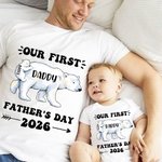 Personalized Bear Set Best Matching Dad and Baby Shirt Our First Father’s Day Gift for New Dad Him