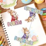 Personalised Daisy Bunny Magnetic Bookmark Clip with Name Easter Birthday Gift for Kids Bookworms