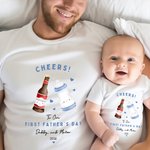 T-shirt Onesie pour Bébé 100% Coton Personnalisé avec Nom Cadeau de Fête des Pères pour Nouveau-né Nouveau Papa