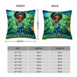 Personalized Graffiti Style Cartoon Character Soft Throw Pillow Cover with Name  Home Decor Birthday Gift for Women Girls