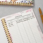 Personalised Watercolor Highland Cow Name 2026-2028 Spiral Planner Notebook with Monthly Planner Pages Birthday New Year Gift for Family Friends