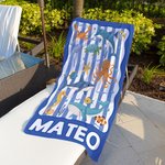 Personalized Ocean Creature Sea Turtle Oversized Quick Dry Beach Towel with Name Beach Accessories Birthday Gift for Friends Family