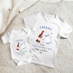 T-shirt Onesie pour Bébé 100% Coton Personnalisé avec Nom Cadeau de Fête des Pères pour Nouveau-né Nouveau Papa