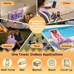 Personalized Cartoon Black Girl Graffiti Art Quick Dry Oversized Beach Towel with Name Beach Party Birthday Gift for Girl Graffiti Lover