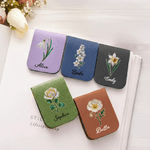 Personalized Birth Flower Multicolor Magnetic Bookmark Clip with Name Reading Club Birthday Gift for Book Lovers Bookworms
