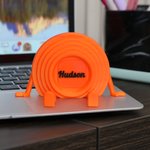 Figurine de pigeon d'argile orange vif personnalisée avec nom et numéro Décoration de bureau Cadeau d'anniversaire pour garçons Hommes passionnés de tir sportif