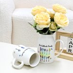 Fiori di nascita personalizzati 1-10 Vaso in ceramica con manico Titolo e nomi Compleanno Regalo per la festa della mamma e della nonna Famiglia