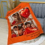Personalisierte 1-6 Fotos Collage weiche warme Decke mit Namen Datum und Text Multicolor verfügbar Geburtstag Jahrestag Geschenk für Familie Paar