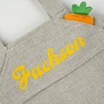Personalized Cute Easter Bunny Overalls Tote Bag with Name Happy Easter Egg Hunting Gift for Kids