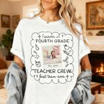 Personalised Forever In Teacher Crew Photo Design Multicolor 100% Cotton T-shirt with Text Teacher Appreciation Back to School Gift for Teachers