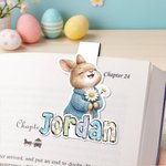 Personalised Daisy Bunny Magnetic Bookmark Clip with Name Easter Birthday Gift for Kids Bookworms