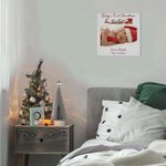 Personalised Baby's First Christmas Picture Framed Canvas Painting with Text Wall Decor Christmas Gift for Newborn New Mom Dad