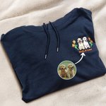 Personalizzato ricamato Fiore Cane Gatto Pet Ritratto Foto T-Shirt Felpa con cappuccio con nome Compleanno Anniversario Regalo per gli amanti degli animali domestici