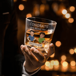 Personalized Funny Design Face Photo Cartoon Character Whiskey Decanter with Name and Text Birthday Gift for Men Whiskey Lovers