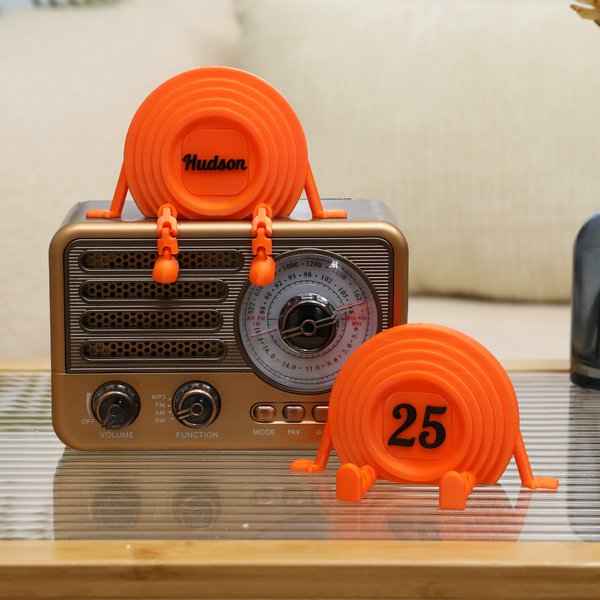 Personalized Bright Orange Clay Pigeon Figurine with Name Number Desk Decor Birthday Gift for Boys Men Shooting Sports Enthusiasts