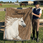 Foto personalizada de caballo Borla Suave manta con nombre Decoración del hogar Fiesta Cumpleaños Aniversario Regalo para los amantes del caballo