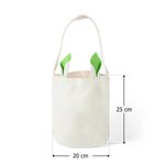 Panier de Pâques personnalisé avec nom et initiale - Design oreilles de lapin pour chasse aux œufs - Cadeau Pâques pour enfants