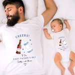 T-shirt Onesie pour Bébé 100% Coton Personnalisé avec Nom Cadeau de Fête des Pères pour Nouveau-né Nouveau Papa