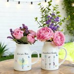 Fiori di nascita personalizzati 1-10 Vaso in ceramica con manico Titolo e nomi Compleanno Regalo per la festa della mamma e della nonna Famiglia